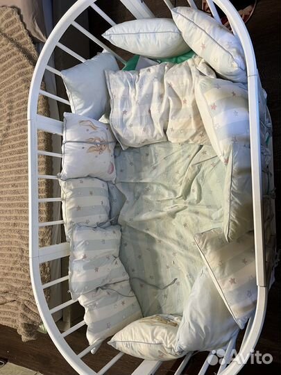 Детская кроватка круглая овальная