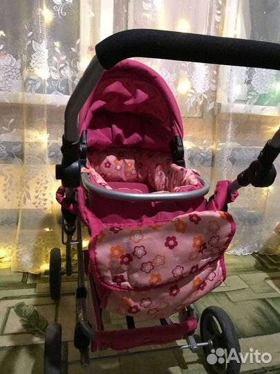 Детская игрушечная коляска, кроватка, кукла