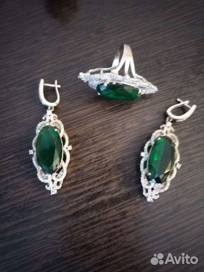 Серьги + кольцо. Комплект