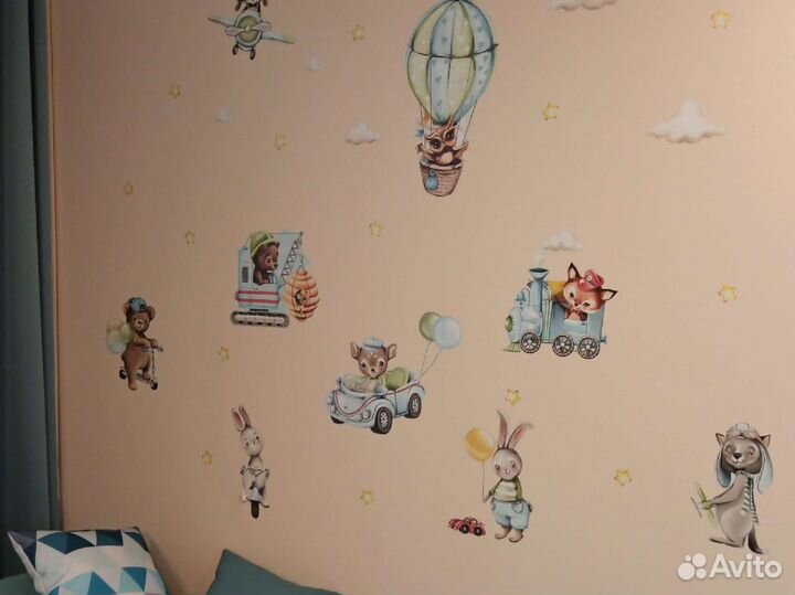 Наклейки в детскую, интерьерные наклейки