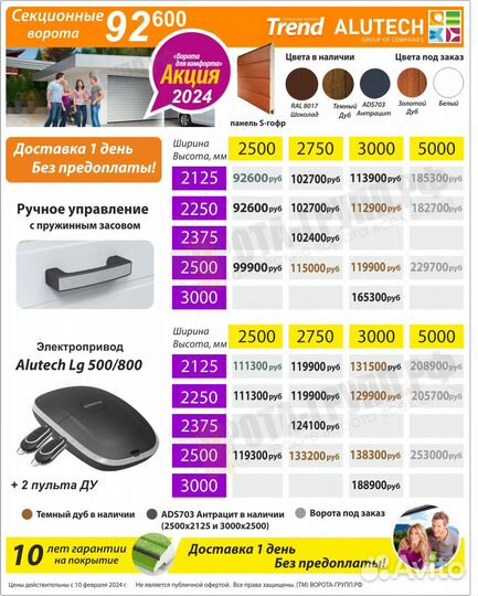 Гаражные секционные ворота Херманн 4000х2250 склад