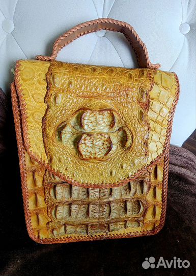 Сумка планшет из кожи матерого крокодила