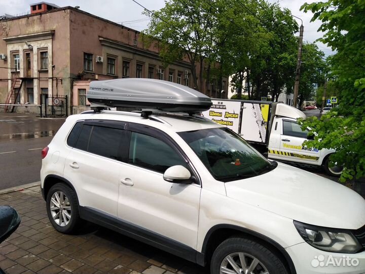 Бокс Terra Drive 480 серый на Volkswagen Tiguan