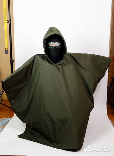 Дождевик пончо армейский оливка военный