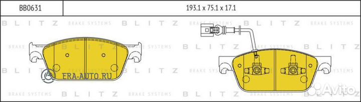 Blitz BB0631 Колодки тормозные дисковые передние