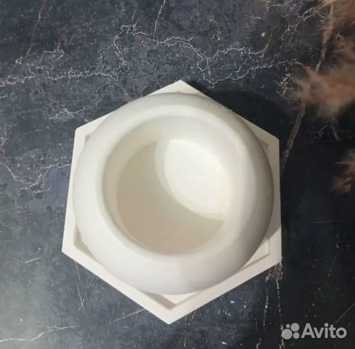 Подсвечник кашпо из гипса