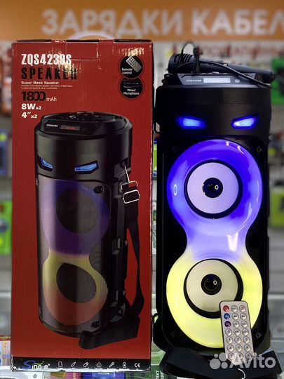 Блютуз колонка с радио и караоке новая