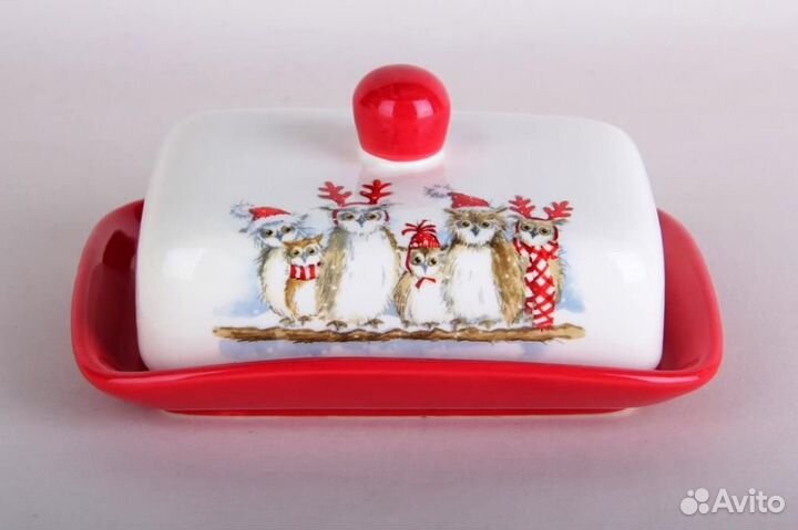 Масленка Nordic owls Фарфор в подарочной упаковке