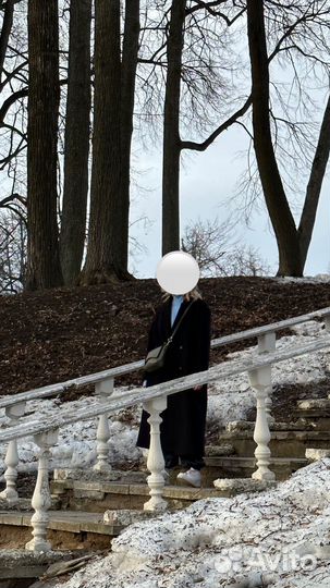 Пальто черное оверсайз