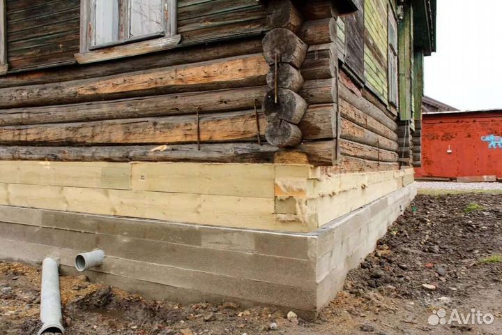 Подъем домов замена фундамента венцов