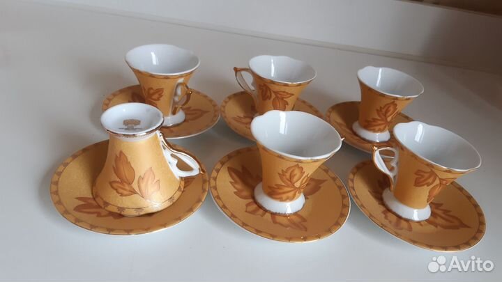 6 чашек кофейных Япония фарфор винтаж