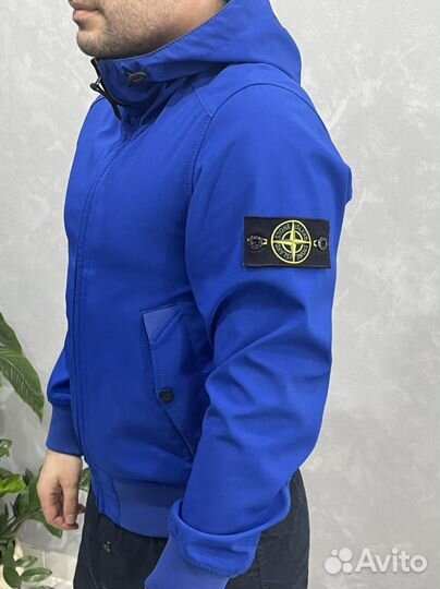 Куртка/ветровка Stone island soft shell r синяя s