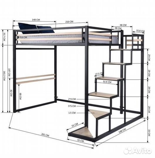 Кровать чердак