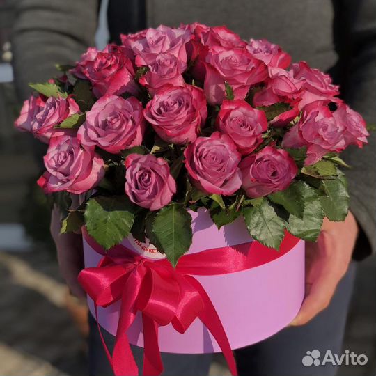 25 Роз в Коробке. Цветы. Доставка