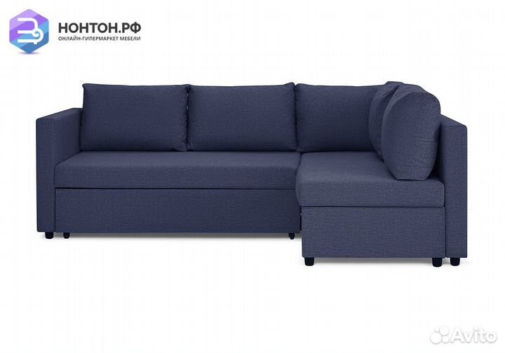 Диван угловой дельфин Мансберг лайт синий