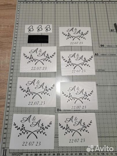 Свадебный декор - наклейки на бокалы, бутылки