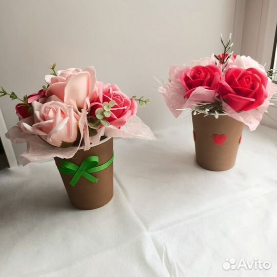 Букет из мыльных роз