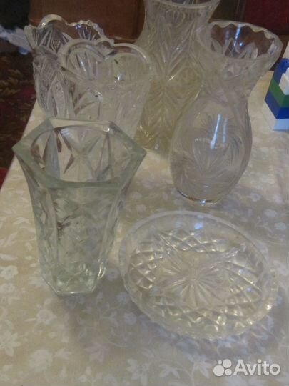 Вазы и вазочки. СССР. Стекло, хрусталь
