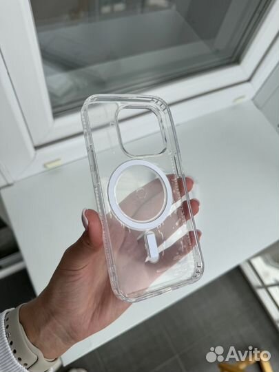Чехол на iPhone 15 pro magsafe, прозрачный