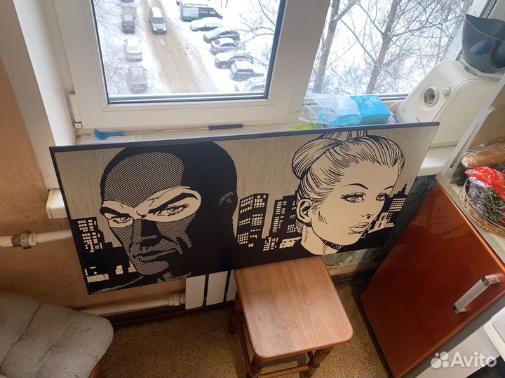 Инсталляция картина в стиле комиксов