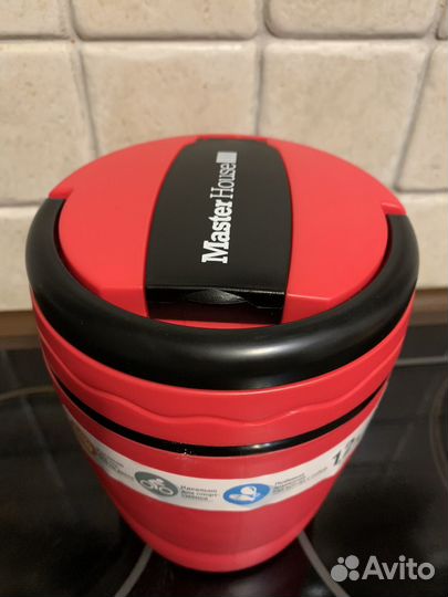 Ланч бокс термос с ложкой и 2 мя емкостями