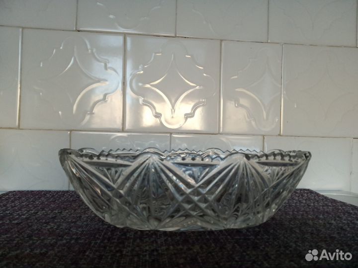 Салатник хрустальный ладья