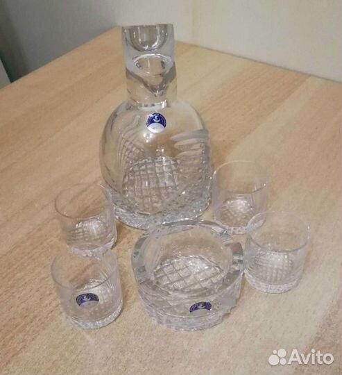 Набор (графин, стопки, пепельница) хрусталь