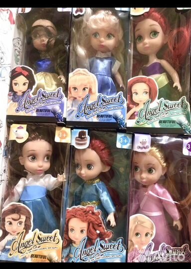 Куклы дисней аниматорс мини. Набор 6 шт. Новые