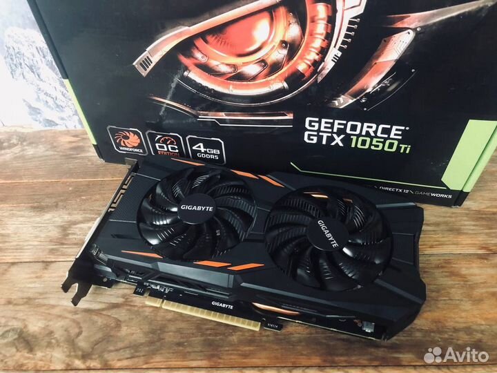 Игровая видеокарта Gigabyte 1050Ti Windforce OC 4G
