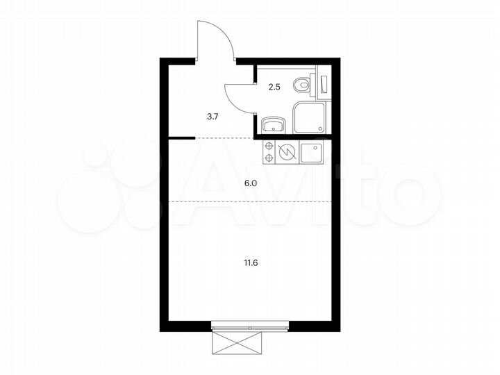 Квартира-студия, 23,8 м², 24/33 эт.