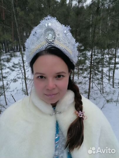 Кокошник для Снегурочки взрослый/детский