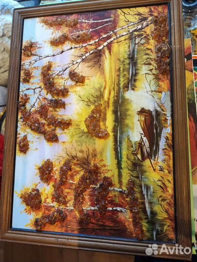 Картина с янтарем 23х32