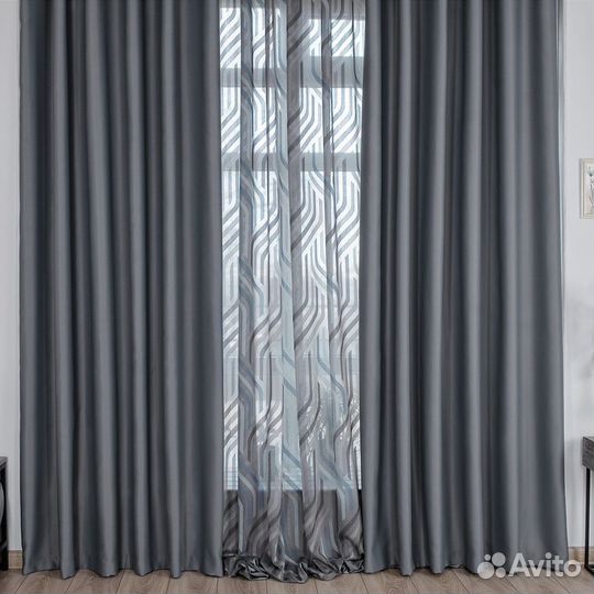 Блэкаут шторы Марсель Серый