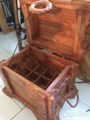 Сундук деревянный под бутылки