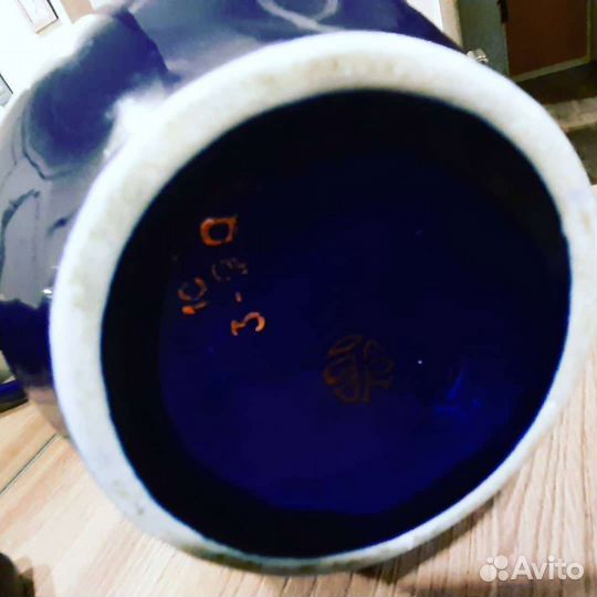 Кувшин, мфз,кобальт,латунь, хрусталь
