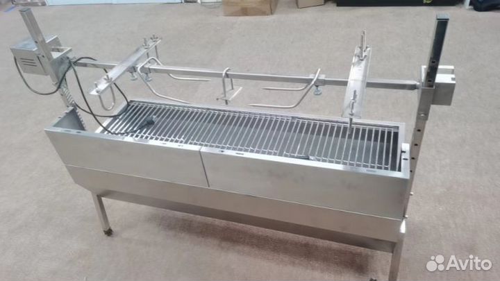 Мангал с вертелом и мотором /до 60кг/нерж.сталь