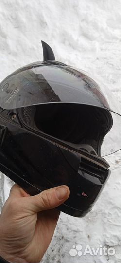 Мотошлем с рожками