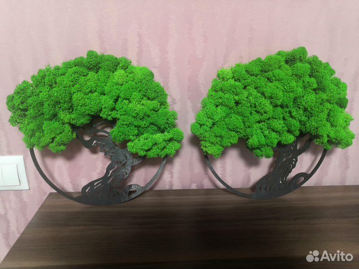 Панно из мха картина интерьерная древо жизни