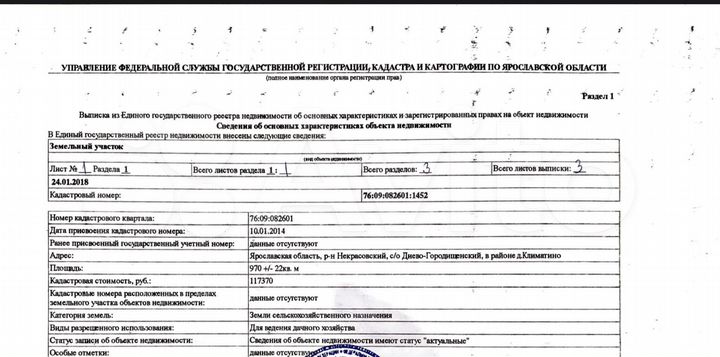 Участок 9,7 сот. (СНТ, ДНП)