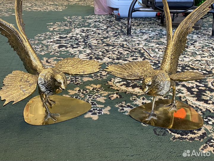 Бронзовая статуэтка фазаны шикарные