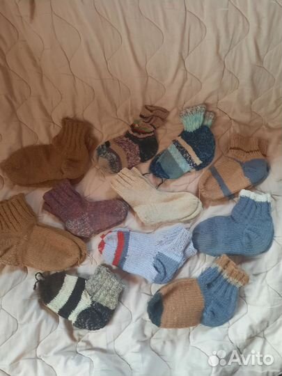 Носки шерстяные ручной вязки