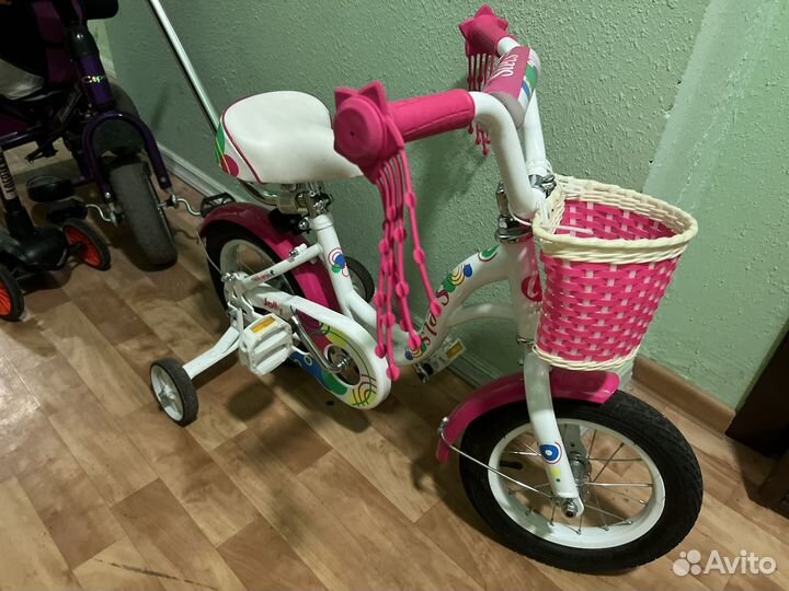 Детский велосипед с родительской ручкой бу