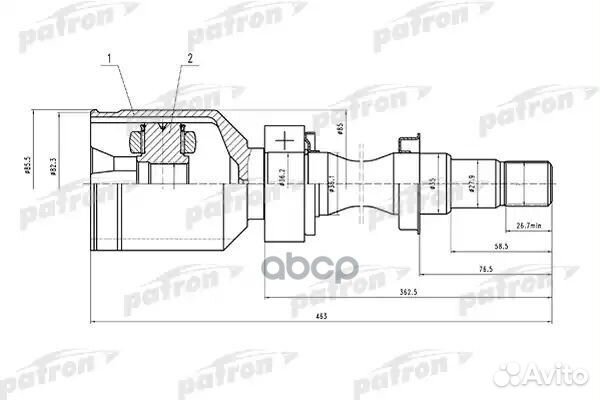 ШРУС внутренний правый 20x35x23 toyota carina E