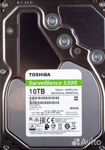 HDD toshiba hdwr11A 10 tb тб
