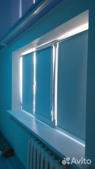 Рулонные шторы день ночь стандарт аквамарин