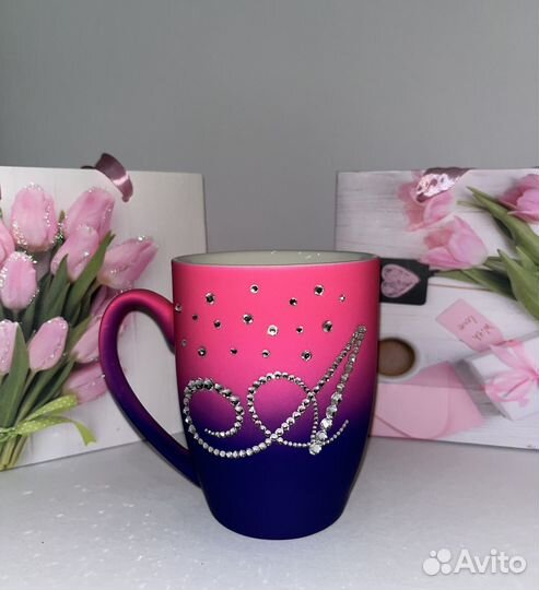 Кружка подарочная со стразами