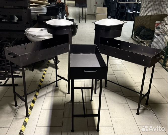 Мангал с печью под казан 10л, 12л