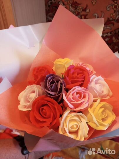 Букет из мыльных роз