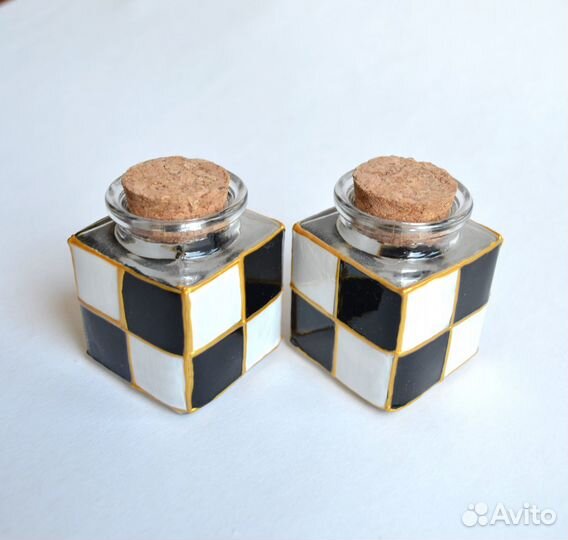 Стеклянные баночки для специй с пробковой крышкой