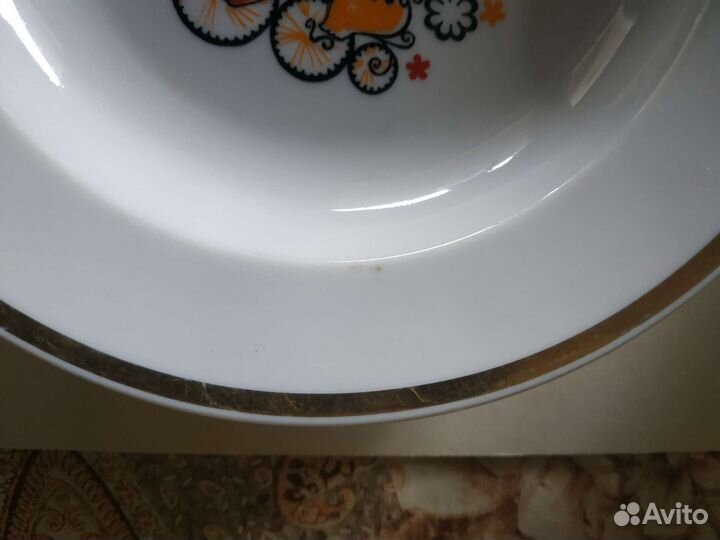 Тарелка детская медведи на велосипеде цирк Дулево